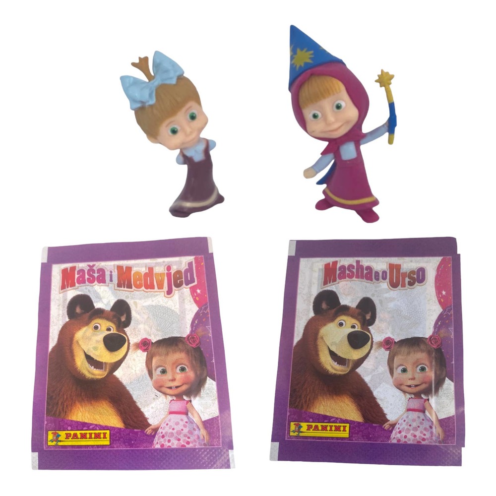 Set of 2 Masha and the Bear Dolls Figures & Stickers Gift Set